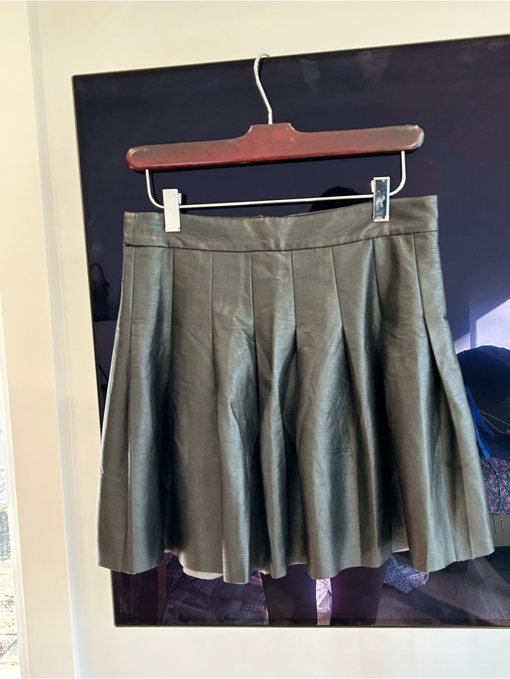 Sunday Best Black Faux Leather Pleated Mini Skirt